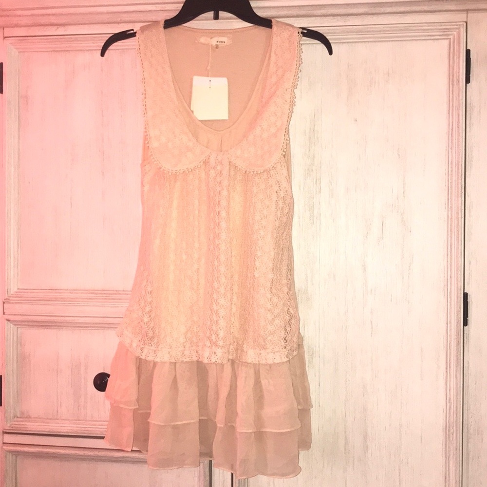 NEW A’reve Cream Crochet Dress Peter Pan Collar